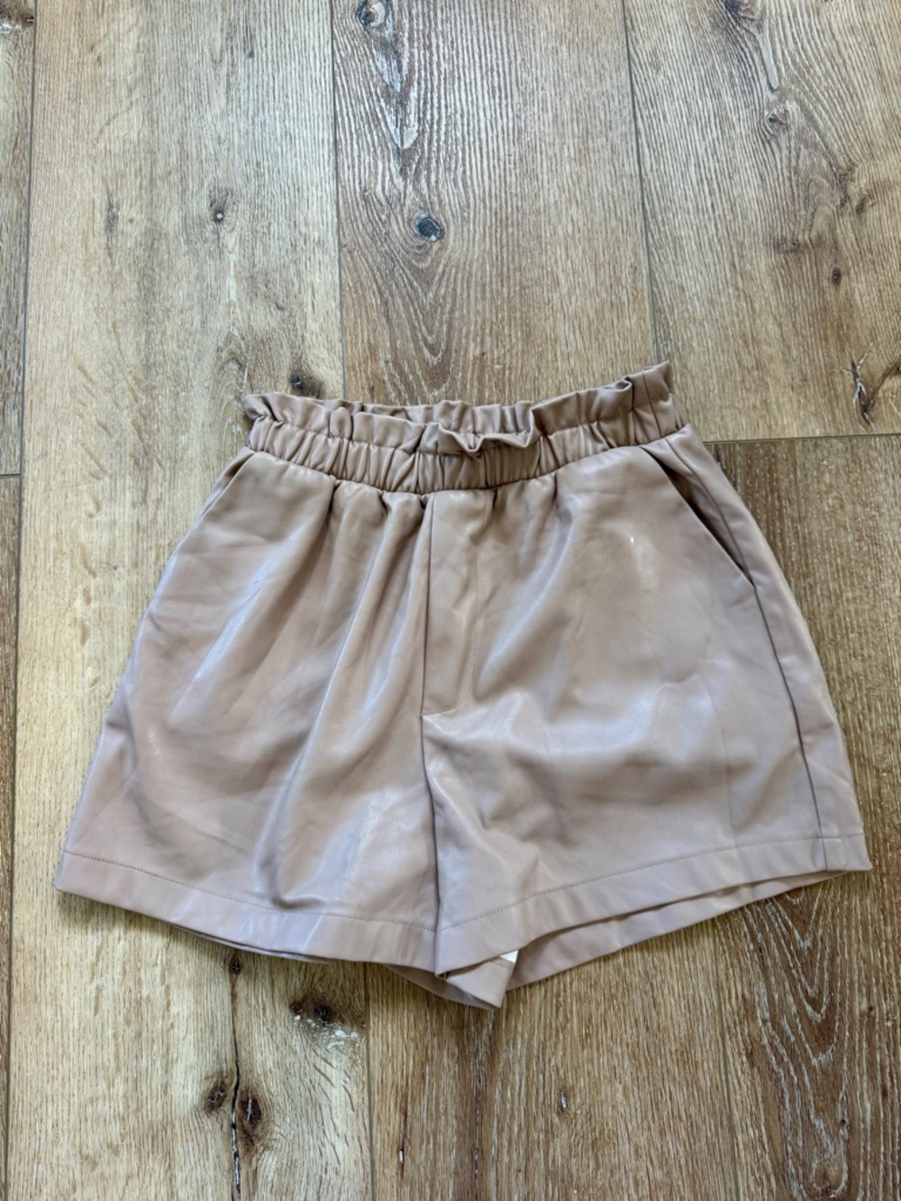 High-Waist Vegan Leather Paperbag Shorts BB Dakota